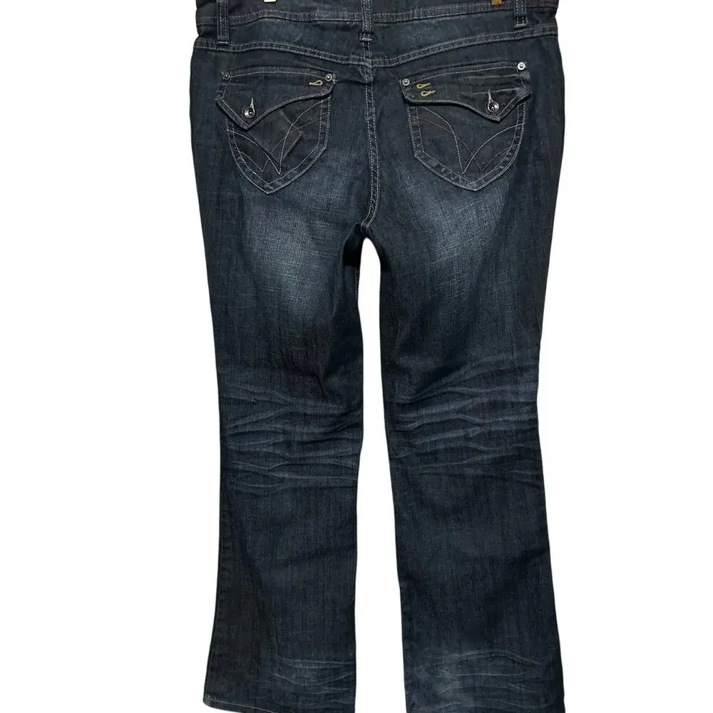 ZD‎ Women's High Rise Flare Medium Dark Wash Jeans Size 18